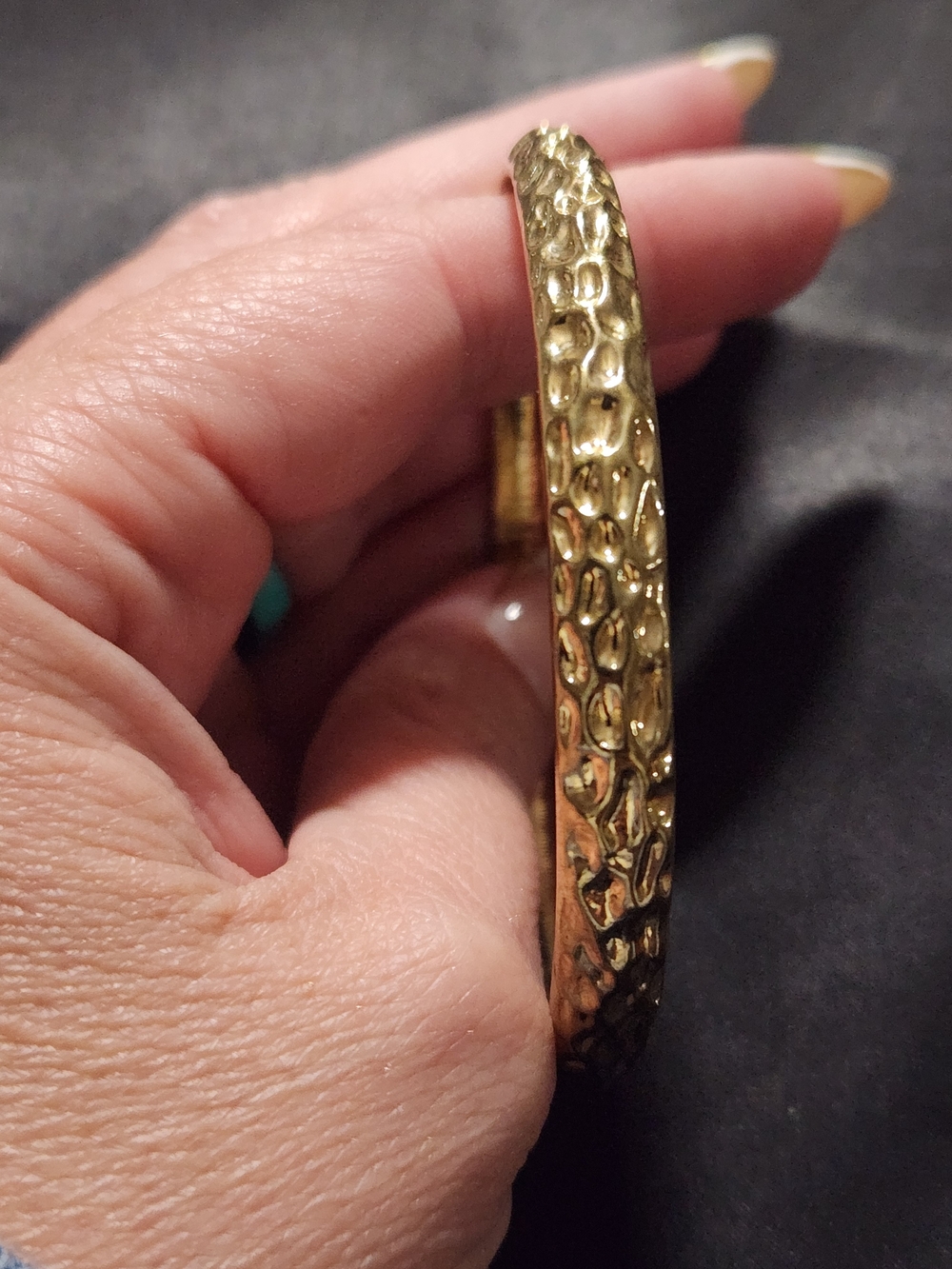 Natasha Couture Gold Textured Cuff Bracelet